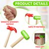 8 Pcs Toy Hammer Simulation Wooden Hammers Plastic Small Hammer Toy Tools Maintenance Tools Pretend Play Educational Toys for Teens Girls Boys School Gift Birthday Party Games Supplies, Red/Green