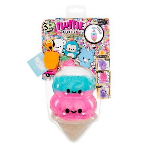 Fluffie Stuffiez Double Scoop Ice Cream Small Collectible Feature Plush, Surprise Reveal Unboxing with Huggable ASMR Fidget DIY Fur Pulling, Ultra Soft Fluff