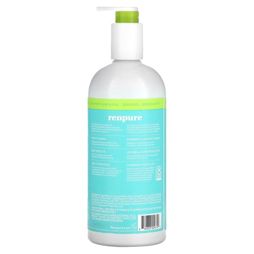 Renpure Fresh Mint and Eucalyptus Invigorating Body Lotion - Rich and Silky Formula - Improves Natural Moisture Barrier - Protects and Nourishes - Leaves Skin Feeling Soft and Smooth - 24 oz