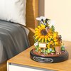 HI-REEKE Sunflower Bee Bouquet Building Block Set, Micro Mini Botanical Building Toy for Women -548 PCS