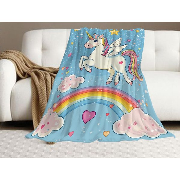 Unicorn Blanket Unicorn Fleece Throw Blanket Super Soft Warm Cozy Fuzzy Plush Unicorn Blanket Gifts for Girls Boys Kids Room Decor 40"X50"