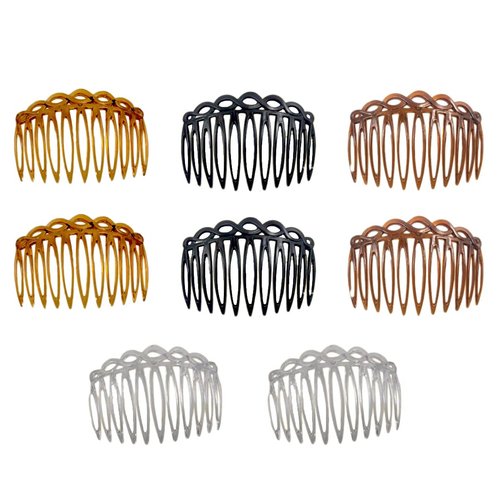8 Pieces 11 Teeth Plastic Side Hair Twist Comb Hair Side Combs French Hair Side Combs Plastic Hair Comb Clip French Twist Combs Hair Clip Combs Hair Accessory for Women, 4 Colors
