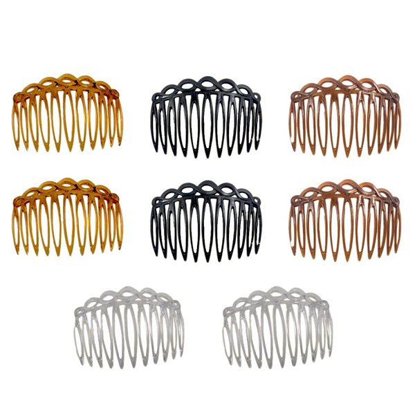 8 Pieces 11 Teeth Plastic Side Hair Twist Comb Hair Side Combs French Hair Side Combs Plastic Hair Comb Clip French Twist Combs Hair Clip Combs Hair Accessory for Women, 4 Colors
