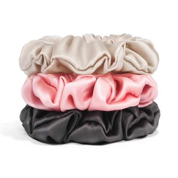 Michooyel 3Pack Silk Scrunchies For Hair Mulberry Silk 16 Momme Scrunchies With Elastic Band Silk Hair Scrunchies Hair Ties For Women Girls