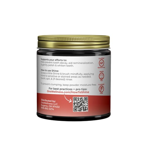 OraWellness Shine Remineralizing Tooth Powder with Hydroxyapatite, Natural Teeth Whitening Powder, Tooth Stain Remover and Polisher, Cinnamon