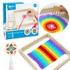 Coola Wooden Multi - Weaving Loom Kit for Kids Beginners Art and Craft Mini Loom(9 x 9in) Handcraft Including Crafting Kit,Wood Loom Frame,Colored Thread and Instructions