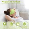 BeHoomi Weighted Eye Mask for Sleeping, Soft Heated Eye Mask, Moist Heat Warm Compress for Eyes, Natural Green Tea& Flaxseeds Microwave Reusable Sleep Mask, Must Haves for Women Spa, Home, Office