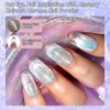 Allstarry Cat Eye Gel Nail Polish, 15ml/0.5fl oz Bright Silver Magnetic Gel Polish UV LED Curing Soak Off Home DIY Nail Salon Manicure Kit with Magnet for Shimmer Velvet Nail Art - White Moonligh