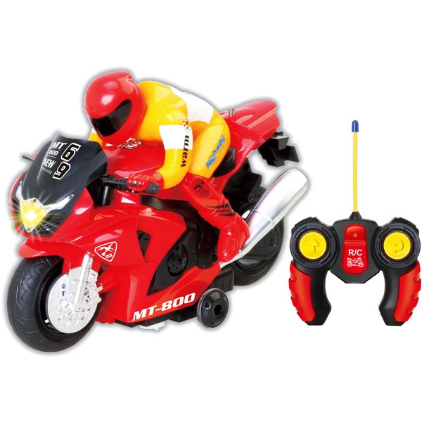 PowerTRC Unleash The Ultimate Racing Thrill | 360 Degree Rotate Spinning RC Race Motorcycle | Remote Control Race Biker with Dazzling Light and Sound Effect for Kids (Red)