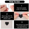 Amabro 12PCS Phone Holder Heart Phone Ring, Self-Adhesive Cell Phone Hook Cell Phone Charm Hook for Cell Phone Tablet DIY Accessories (Heart Shaped Black)
