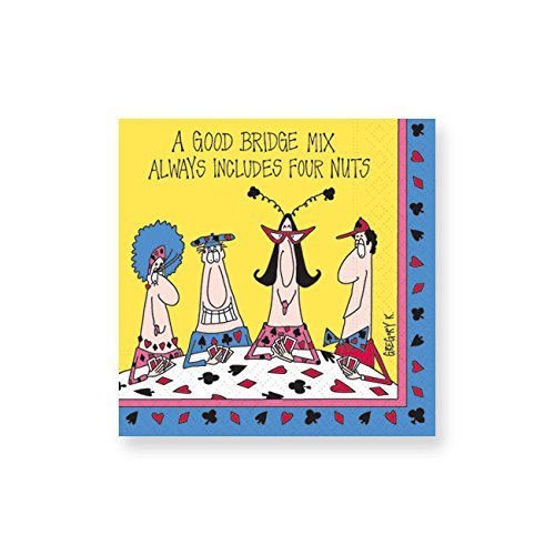 Design Design Includes 4 Nuts Cocktail Napkins, 5", Multicolor