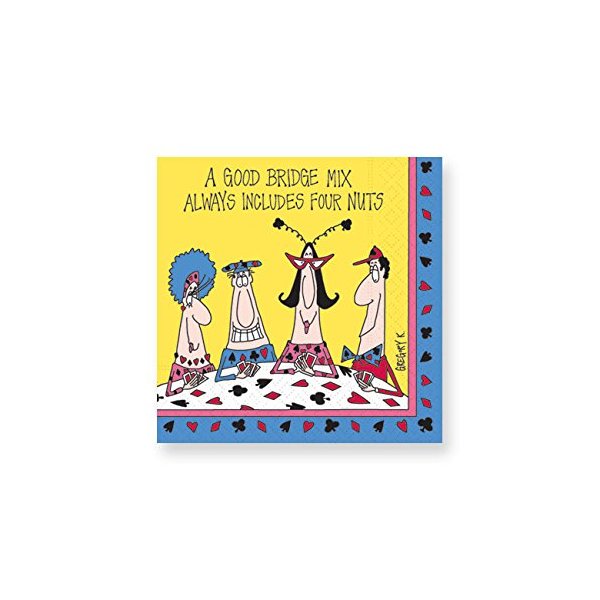 Design Design Includes 4 Nuts Cocktail Napkins, 5", Multicolor