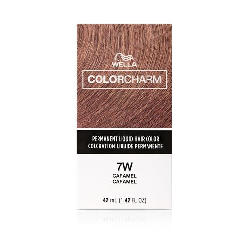 COLORCHARM Permanent Liquid Hair Color for Gray Coverage| 7W Caramel | 1.4 Fl Oz