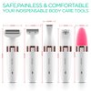 VOYOR Electric Shaver for Women Bikini Trimmer Hair Remover for Face Body, 5 in 1 Groomer Kit Lady Shaver Bikini Razor Women for Hair Trimmer, Cordless Rechargeable Waterproof ES500