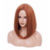 Rugelyss Copper Red Auburn Bob Wigs for Women, 14 Inches Ginger Wig with Middle Part Synthetic Hair Wig for Daily Party or Cosplay