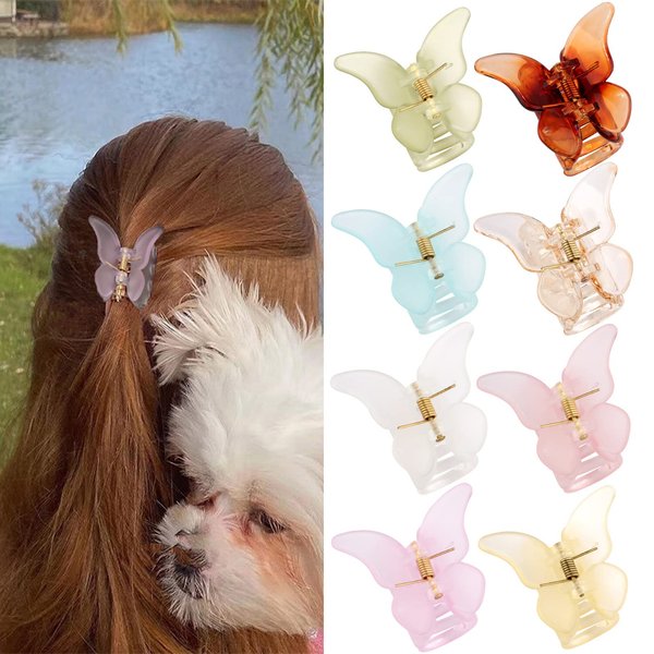 YISSION Butterfly Hair Accessories - 8 PCS Small Jaw Clips, Non-Slip Hair Claws for Thin & Thick Hair, Cute Hair Clips for Women & Girls