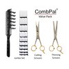 CombPal Scissor Clipper Over Comb Hair Cutting Tool - Barber Hair cutting kit - DIY Home Hair cutting Guide Comb Set (Jumbo Value-Pack, Black)