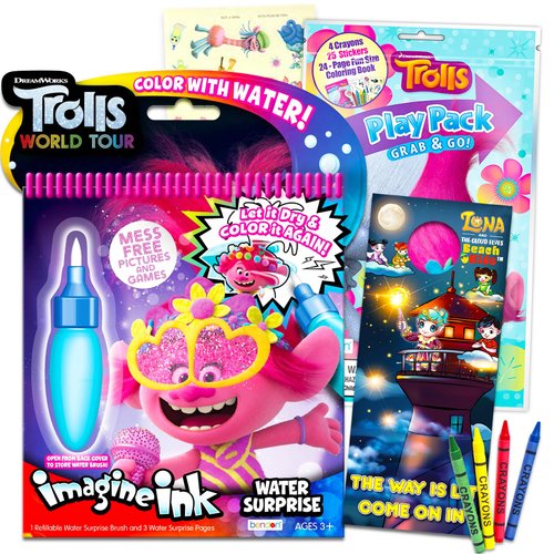 Trolls Paint with Water Super Set for Girls Kids Bundle ~ Deluxe Mess-Free Book with Water Surpri...