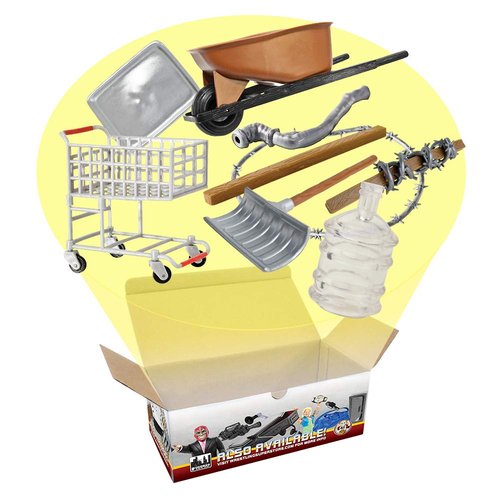 Hardcore Shopping Cart 9 Piece Accessory Set for Wrestling Action Figures