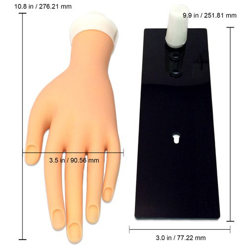 PANA Flexible Bendable Mannequin Nail Art Design Training Hand Tool with Stand Display