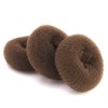 AJOY 3 Pcs Mini Size Brown, Small Bun Maker for Kids, Sock Bun Donut for Thin Hair, Doughnut Bun Form Toddler for Girls, Dance, Child, Ballet, Ballerina Etc., 2-2.6 Inch