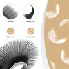 LASHVIEW Eyelash Extensions,Ellipse Flat Eyelash Extensions 0.15mm C Curl 12mm,Mink Black,Individual Lashes,Super Matte Extremely Soft Professional Salon Use