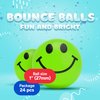 Bouncy Balls for Kids - 1" Glow in The Dark Smile Face Bouncy Balls - 24 pcs Bulk Rubber Balls - Vending Machine Toys - Party Favors Goody Bag Stuffers Classroom Prizes