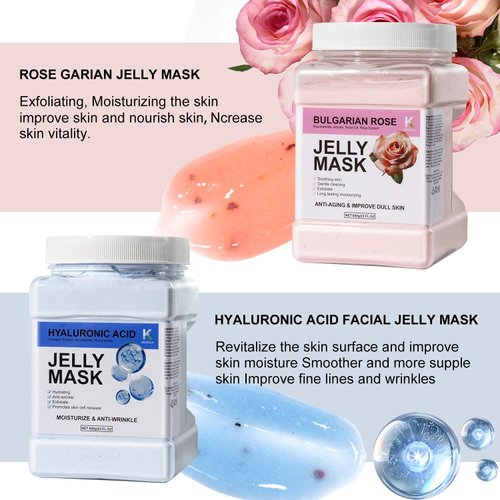 KERUILA Bulgarian Rose Jelly Masks For Facials Professional, Rose Masks Powder Facial Mask, Hydrojelly Jelly Gel Face Mask For Peel Off, Smooth & Hydrating Mask for Face Skin Care Of Home Spa