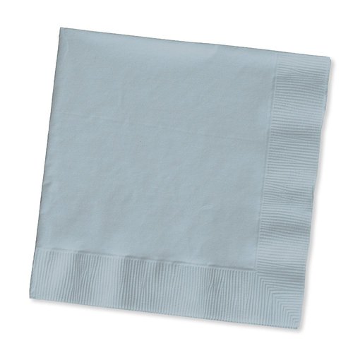 Creative Converting Touch of Color 2-Ply 50 Count Paper Beverage Napkins, Shimmering Silver