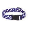 Casual Canine Nylon Pooch Patterns Dog Collar, Fits Necks 18" to 26", Blue Bone
