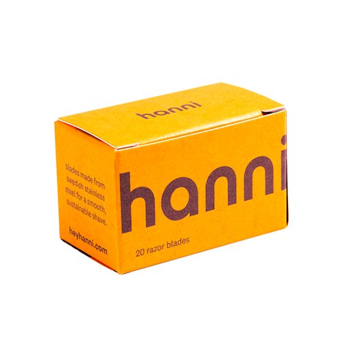 HANNI Safety Razor Blades, Double Edge, Single Blade Refills, Women Shaving for Sensitive or Any Body Area, Stainless Steel Swedish Blade for Smooth Skin Shave (1 Pack, 20, Count)