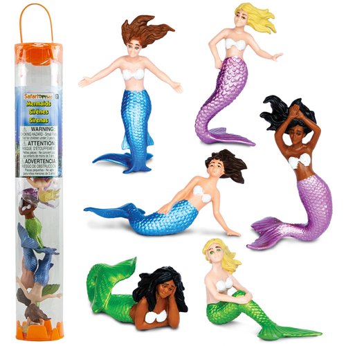 Safari Ltd. Mermaids TOOB - 6 Pieces Detailed Mini Plastic Model Figures - Fun Fantastical Play Toy for Boys, Girls & Kids Ages 3+