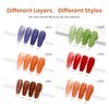 beetles Jelly Gel Nail Polish 6 Colors Transparent Gel Polish Set Brown Red Blue Green Orange Fall Nail Polish Soak Off LED UV Curing Manicure Kit Gift for Women