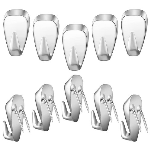 10 Pcs Cubicle Hooks Fabric Panel Wall Hooks Cubicle Clips Cubicle Picture Hangers for 40 Lbs Office Home Kitchen Board Hanging Supplies, Silver Cubicle Hooks for Fabric Walls Pictures