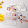 24Pcs 4th of July Press on Nails Medium, Nail Tip with Nail Glitter Stars USA Flag Design Fake Nails Independence Day Glue on Nails Full Cover French Tip False Nails for Holiday Nail Art Decoration