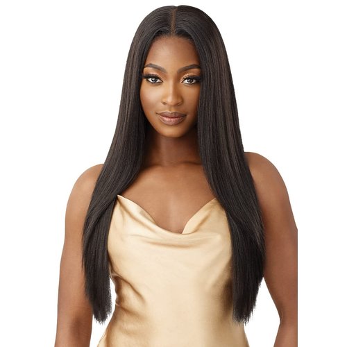 Outre - 5x5 Lace Closure Wig - Human Hair Blend - Yaki Straight 26" (1B)