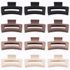 Sisiaipu 3.5 Inch Medium Hair Claw Clips 12 Pcs Square Claw Clips for Thick and Thin Hair Rectangular Rectangle Hair Clips Jaw Clips Bulk Hair Accessories for women and Girls - Brown