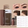 CBKSUHBADE Eyebrow Stamp Stencil Kit - Eye Brow Stamping Kit, One Step Brow Trio Stamp Kit, Eyebrow Powder with 10 Reusable Eyebrow Stencils Kit (Brown)