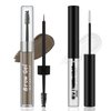 Apooliy 2Pcs Waterproof Eyebrow Gel Set，Highly Pigmented Liquid Eye Brow Gel and Clear Setting Brow Glue,Shaping Natural Eyebrows