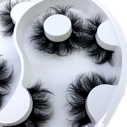AMSDCN Lashes Fluffy 3D Faux Mink Lashes 25mm Long Natural Look False Eyelashes for Eye Makeup Reusable Eyelashes (5pairs-Awx6)