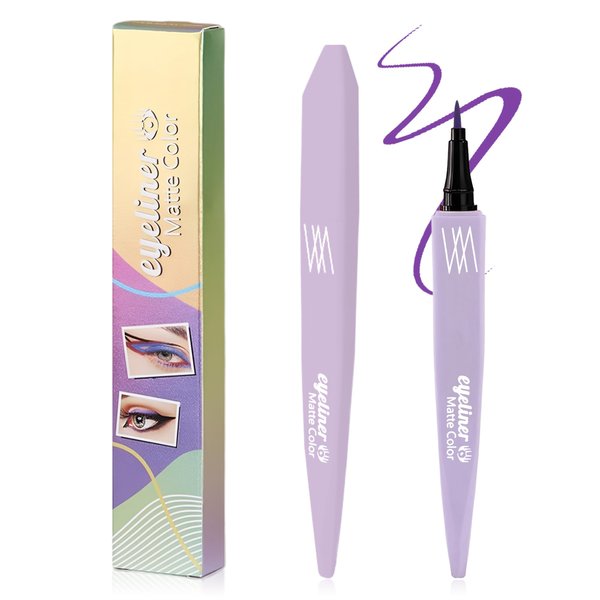Purple Liquid Eyeliner Pen,Colored Waterline Eye Liner Waterproof Smudgeproof,High-Pigmented Long-Lasting Eyeliner,Smooth Ultra Fine Easy to Color Eye Liner Makeup Delineador De Ojos Contra El Agua-05