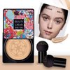 2 Pack Mushroom Head Air Cushion CC Cream Foundation,Beauty Cream EXO TOO Moisturizing BB Cream, Long Lasting Matte Concealer with 2PCS Mushroom Head Sponges (Natural)