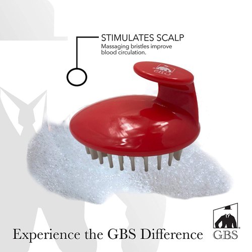 G.B.S Hair Scalp Massager Shampoo Brush, Promotes Hair Growth, Improves Circulation, Reduces Stress Hair Care Tool, Black and Red