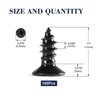 #4 x 1/2" Wood Screw 100Pcs 18-8 (304) Stainless Steel Screws Flat Head Phillips Fast Self Tapping Drywall Screws Black Oxide by SG TZH