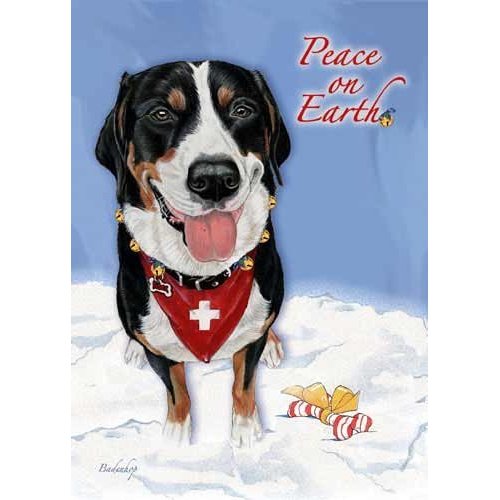 Pipsqueak Greater Swiss Mountain Dog Christmas Cards : 10 Holiday Cards with Red Envelopes - ADORABLE!