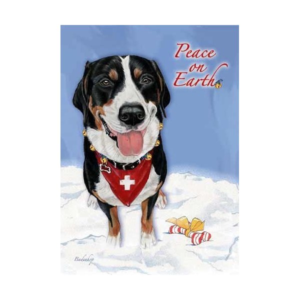 Pipsqueak Greater Swiss Mountain Dog Christmas Cards : 10 Holiday Cards with Red Envelopes - ADORABLE!