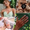 Henna Tattoo Stencils Kit Reusable for Women Girls, 410+ PCS Tattoo Stencil, Temporary Indian Arabian Glitter Airbrush Tattoo Stencils for Face Body Paint DIY