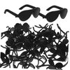SEWACC 60pcs Doll Sunglasses Mini Sunglasses for Crafts Miniature Black Sunglasses Doll Dress up Eyeglasses Mini Doll Costume Accessories for Dollhouse Decoration