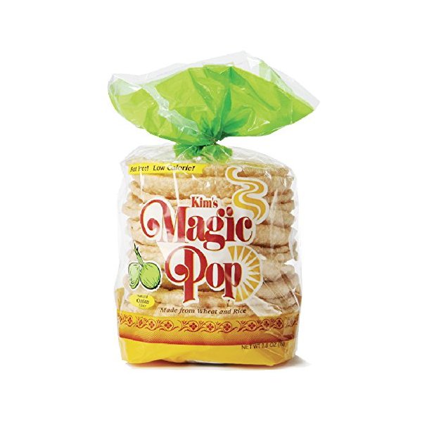 Kim's Magic Pop Freshly Popped Rice Cakes | Keto, Vegan | Onion Flavor | 6 Bags | 15 Cakes per Bag | Low Carb, Sugar Free, Fat Free, Natural, Multigrain Korean Snack | Easy Bread, Chip, Cracker Replacement