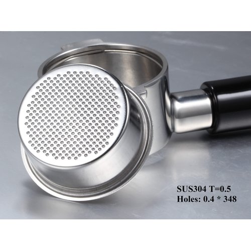 51mm portafilter for Delonghi ECP3420/EC155/BCO430/EC260, 51mm bottomless portafilter 2 ears, Stainless Steel Replacement Parts for Delonghi Handle